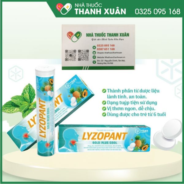 Viên ngậm Lyzopant - Giúp hỗ trợ thanh họng, hạn chế ho nhiều